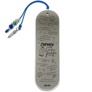 Marcapáginas profesor con frases de agradecimiento