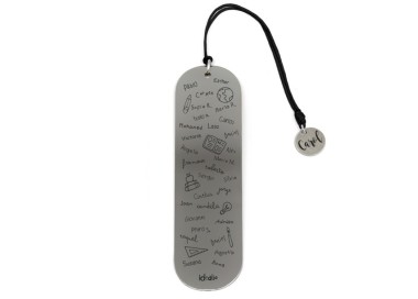 Marcapáginas profesor con nombres de alumnos