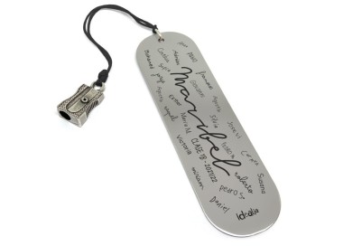 Marcapáginas profesor con nombres de alumnos