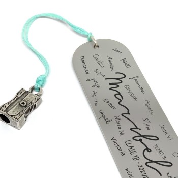 Marcapáginas profesor con nombres de alumnos