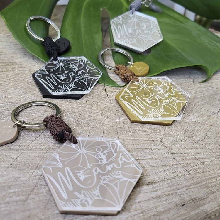 Llavero Mamá Hexagonal