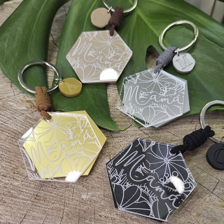 Llavero Mamá Hexagonal