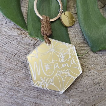 Llavero Mamá Hexagonal