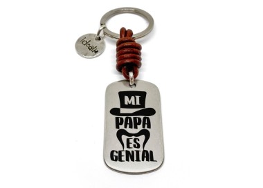 Llavero Mi Papa Es Genial - Idealia® Regalos Personalizados