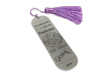 Marca Páginas Cambiar el Mundo Pompón - Idealia® Regalos Personalizados