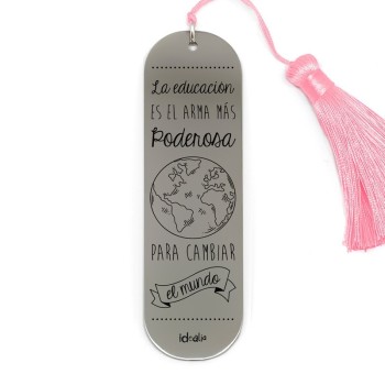 Marca Páginas Cambiar el Mundo Pompón - Idealia® Regalos Personalizados