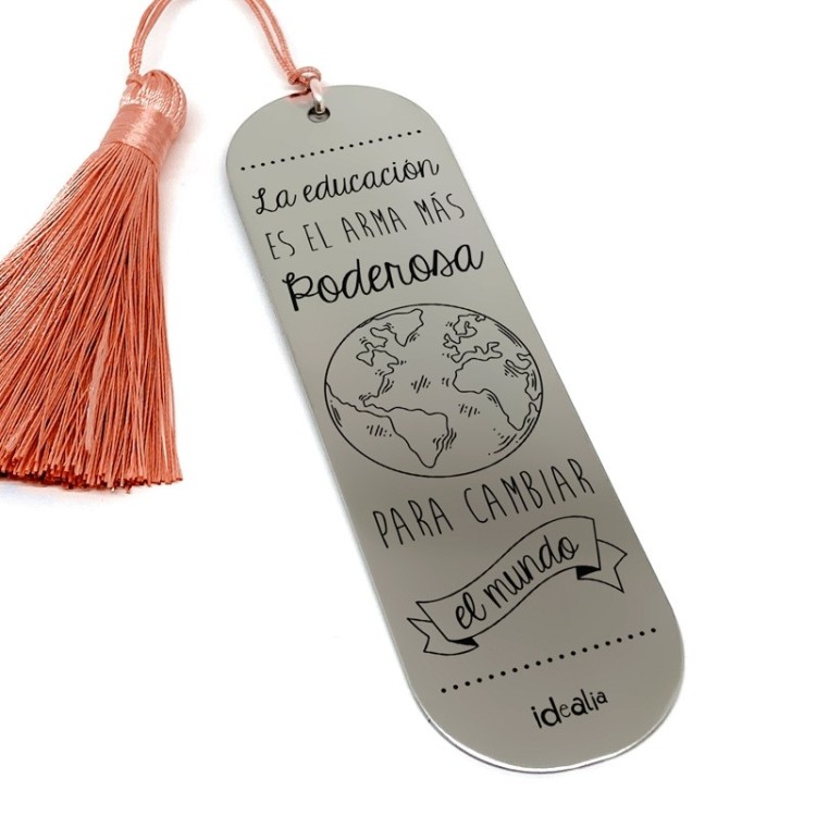 Marca Páginas Cambiar el Mundo Pompón - Idealia® Regalos Personalizados