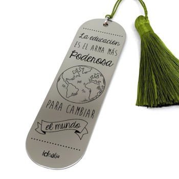 Marca Páginas Cambiar el Mundo Pompón - Idealia® Regalos Personalizados