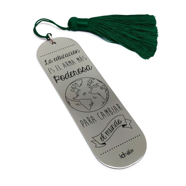 Marca Páginas Cambiar el Mundo Pompón - Idealia® Regalos Personalizados