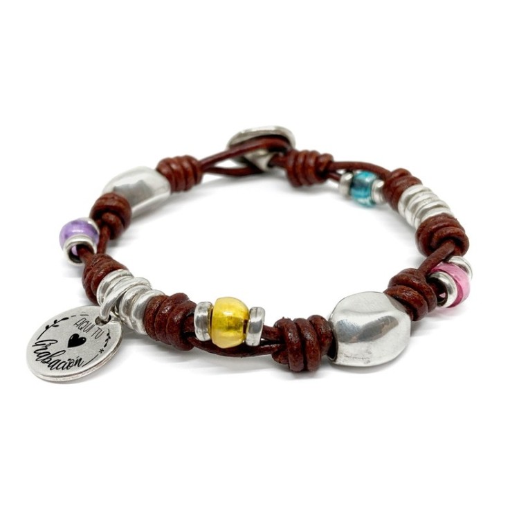 Pulsera Cuero Nudos - Idealia® Regalos Personalizados