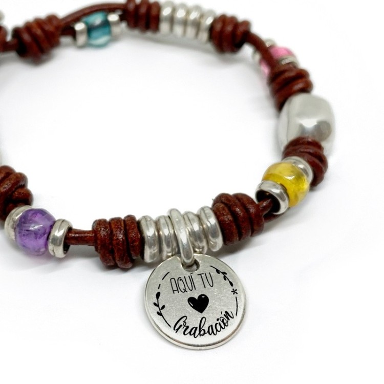 Pulsera Cuero Nudos - Idealia® Regalos Personalizados