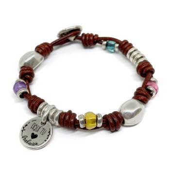 Pulsera Cuero Nudos - Idealia® Regalos Personalizados