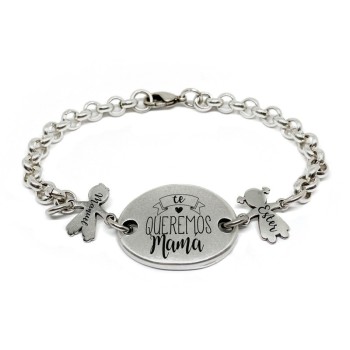 Pulsera Cadena Mamá Hijos - Idealia® Regalos Personalizados