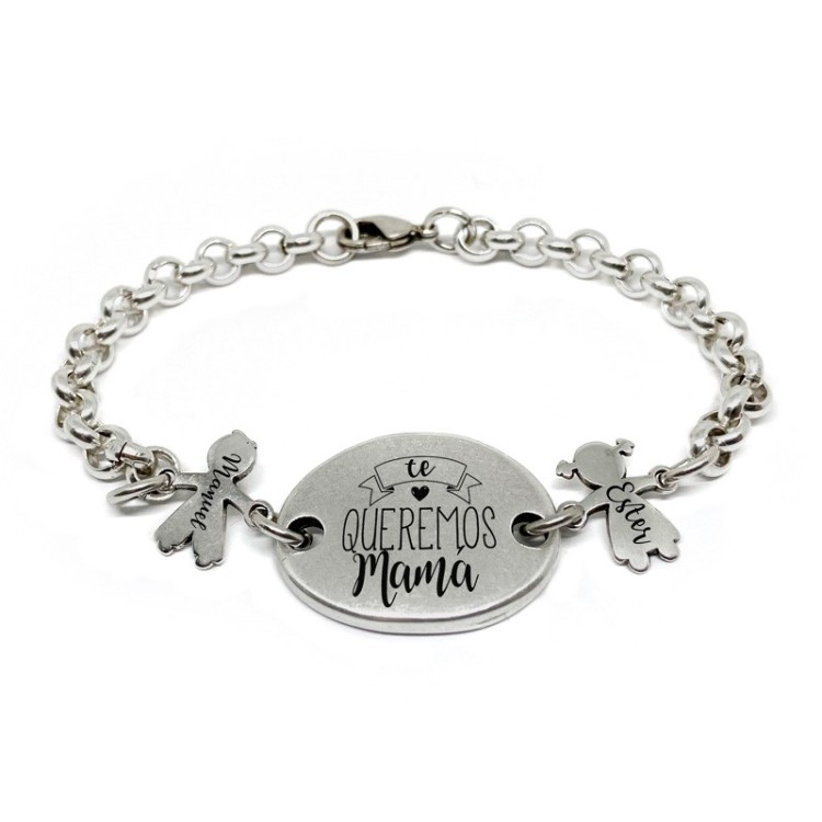 Pulsera Cadena Mamá Hijos - Idealia® Regalos Personalizados