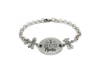 Pulsera Cadena Mamá Hijos - Idealia® Regalos Personalizados