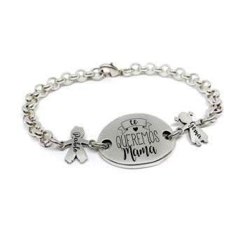 Pulsera Cadena Mamá Hijos - Idealia® Regalos Personalizados