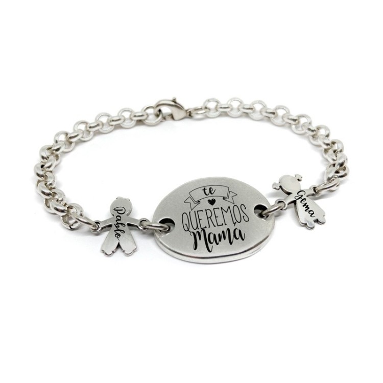 Pulsera Cadena Mamá Hijos - Idealia® Regalos Personalizados