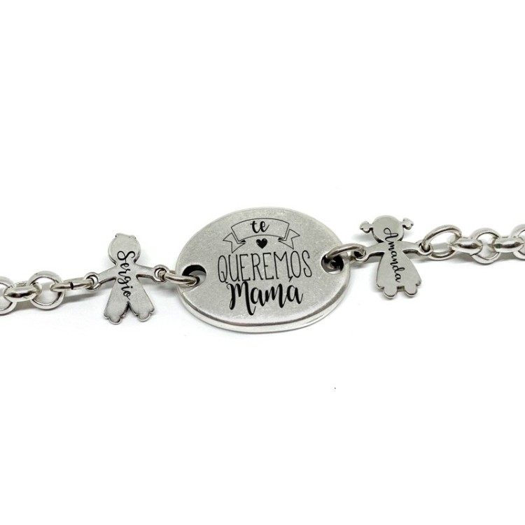 Pulsera Cadena Mamá Hijos - Idealia® Regalos Personalizados